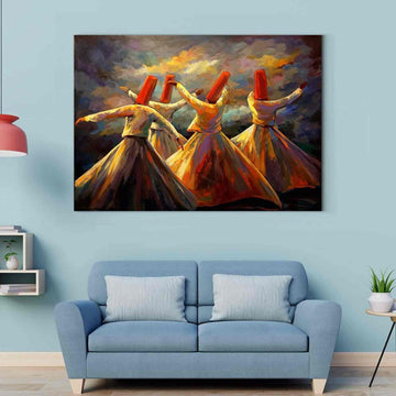 Whirling Dervish v21 Oil Paint Reproduction Canvas Print Islamic Wall Art - Islamic Wall Art Store