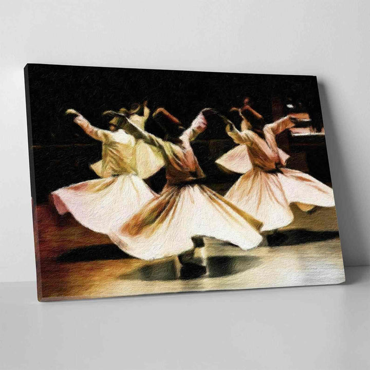 Whirling Dervish v22 Oil Paint Reproduction Canvas Print Islamic Wall Art - Islamic Wall Art Store