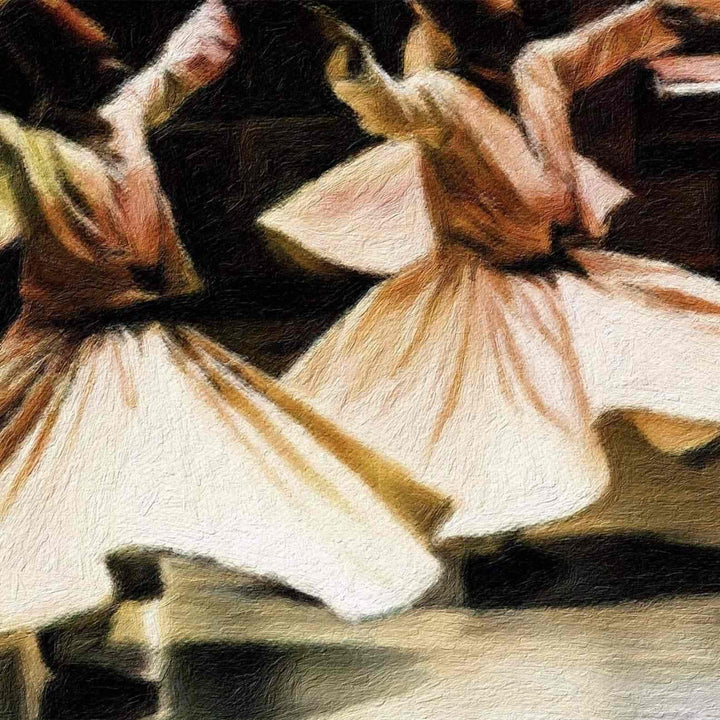 Whirling Dervish v22 Oil Paint Reproduction Canvas Print Islamic Wall Art - Islamic Wall Art Store