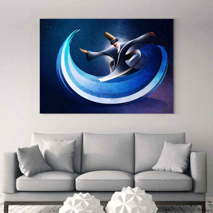 Whirling Dervish v23 Oil Paint Reproduction Canvas Print Islamic Wall Art - Islamic Wall Art Store