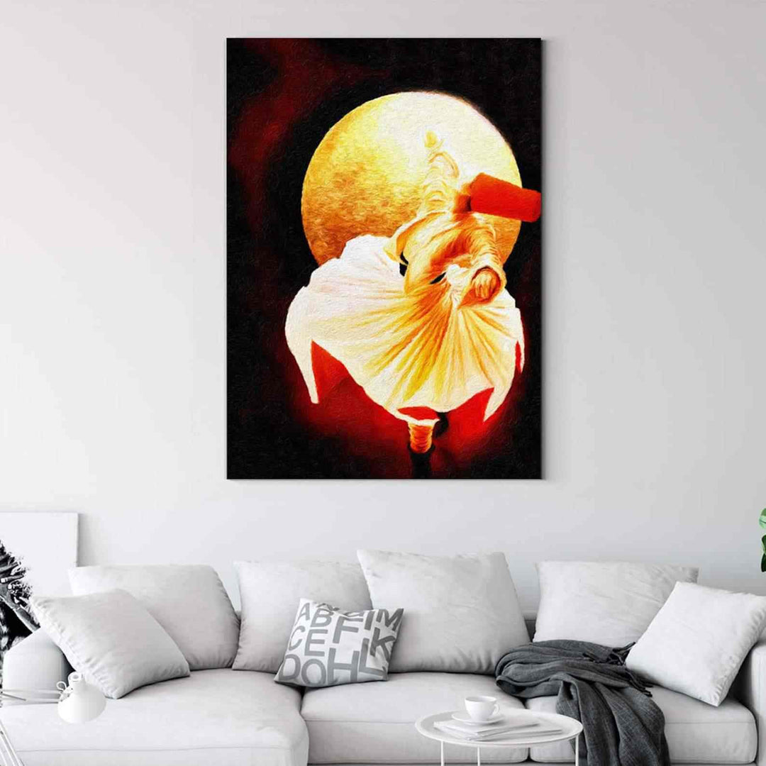 Whirling Dervish v3 Oil Paint Reproduction Canvas Print Islamic Wall Art - Islamic Wall Art Store