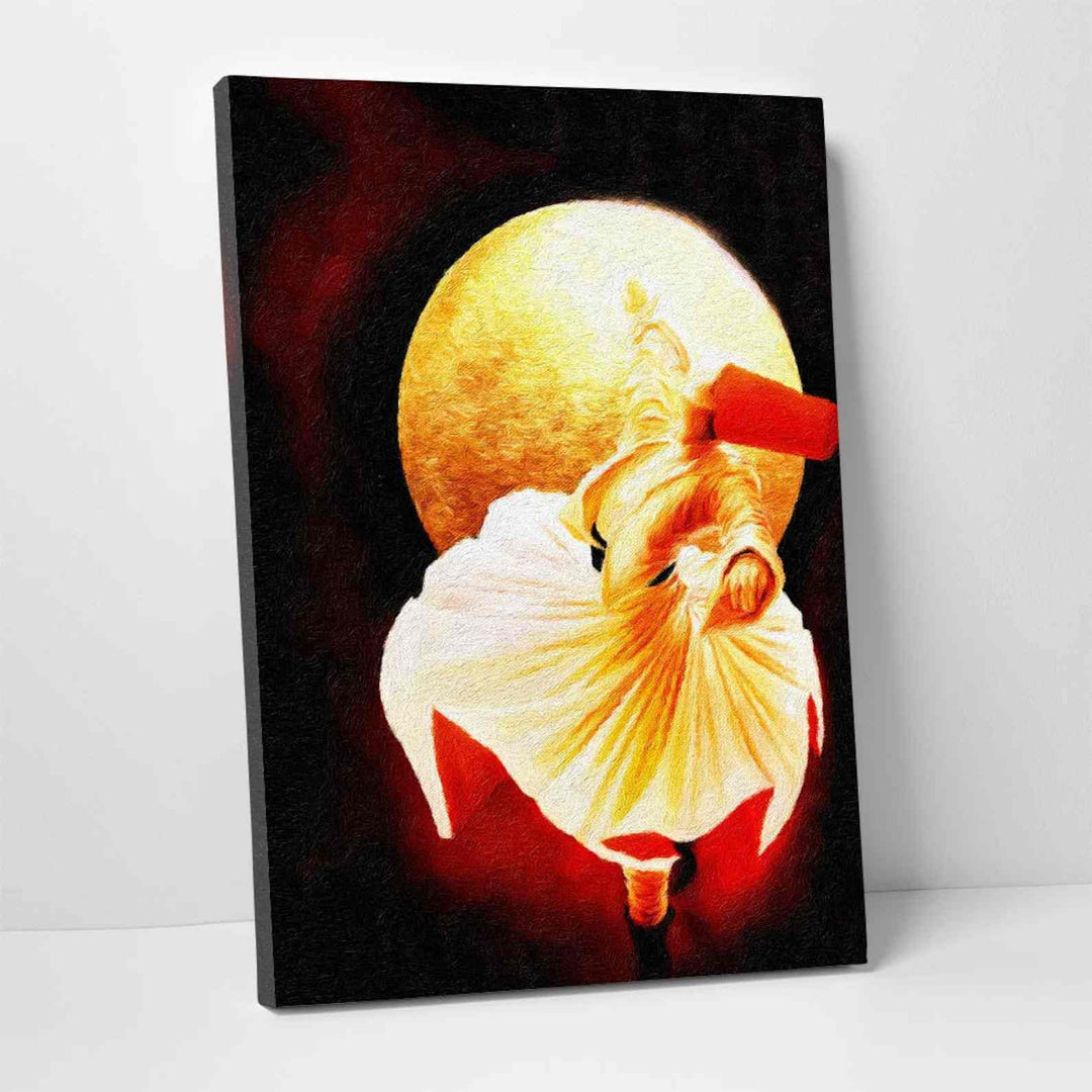 Whirling Dervish v3 Oil Paint Reproduction Canvas Print Islamic Wall Art - Islamic Wall Art Store