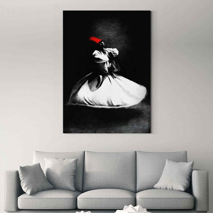 Whirling Dervish v5 Oil Paint Reproduction Canvas Print Islamic Wall Art - Islamic Wall Art Store