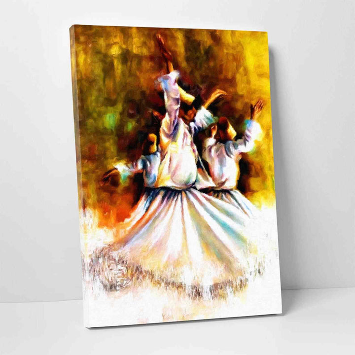 Whirling Dervish v6 Oil Paint Reproduction Canvas Print Islamic Wall Art - Islamic Wall Art Store