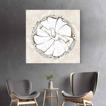 Whirling Dervish v8 Oil Paint Reproduction Canvas Print Islamic Wall Art - Islamic Wall Art Store