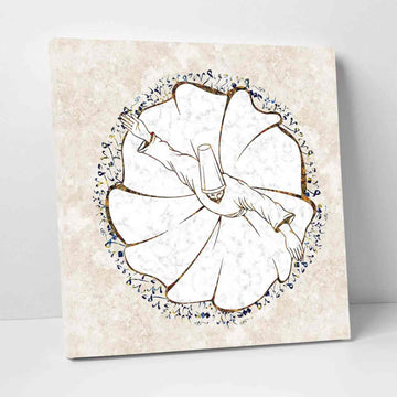 Whirling Dervish v8 Oil Paint Reproduction Canvas Print Islamic Wall Art - Islamic Wall Art Store
