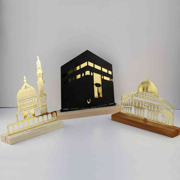 Masjid Al Aqsa, Masjid Al - Haram, Masjid An - Nabawi Islamic Tabletop Decor - Islamic Wall Art Store