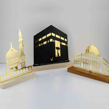 Masjid Al Aqsa, Masjid Al - Haram, Masjid An - Nabawi Islamic Tabletop Decor - Islamic Wall Art Store