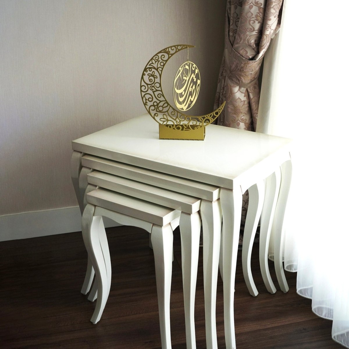 Islamic Gift Moon Shape Metal Islamic Table Art – Islamic Wall Art Store