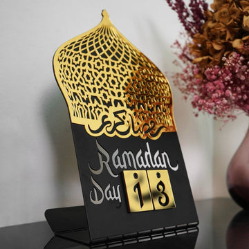 Ramadan Calendar Metal Acrylic Islamic Table Decor - Islamic Gift - Islamic Wall Art Store