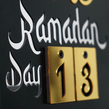 Ramadan Calendar Metal Acrylic Islamic Table Decor - Islamic Gift - Islamic Wall Art Store