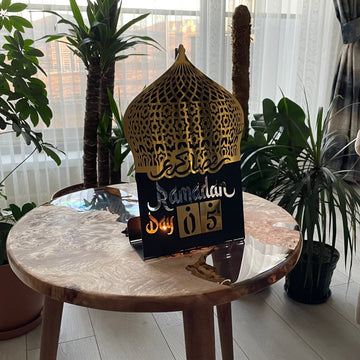 Ramadan Calendar Metal Acrylic Islamic Table Decor - Islamic Gift - Islamic Wall Art Store