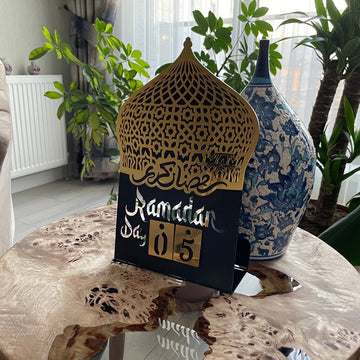 Ramadan Calendar Metal Acrylic Islamic Table Decor - Islamic Gift - Islamic Wall Art Store