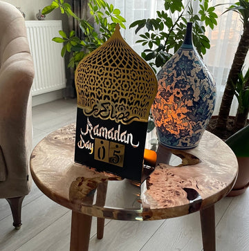 Ramadan Calendar Metal Acrylic Islamic Table Decor - Islamic Gift - Islamic Wall Art Store