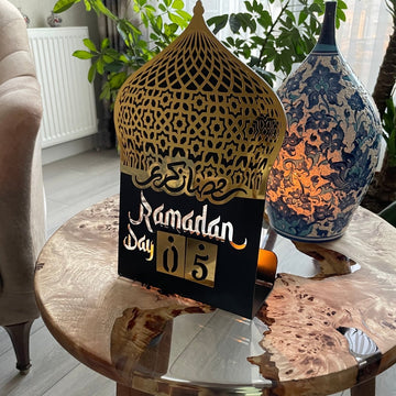 Ramadan Calendar Metal Acrylic Islamic Table Decor - Islamic Gift - Islamic Wall Art Store