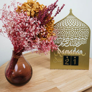 Ramadan Calendar Metal Islamic Gift Table Decor - Islamic Wall Art Store