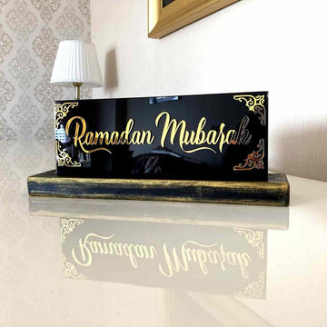 Ramadan Mubarak, Dua for Iftar Glass Decor Islamic Gift Tabletop Art - Islamic Wall Art Store
