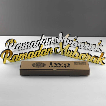 Ramadan Mubarak & Eid Mubarak Islamic Table Decor - Islamic Gift - Islamic Wall Art Store