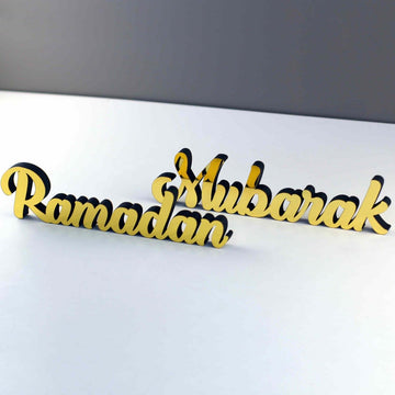 Ramadan Mubarak & Eid Mubarak Islamic Table Decor - Islamic Gift - Islamic Wall Art Store