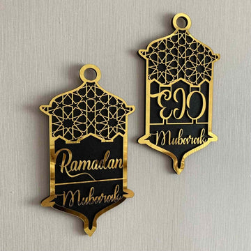 Ramadan Mubarak & Eid Mubarak Sign Wooden Islamic Gift Islamic Wall Art - Islamic Wall Art Store
