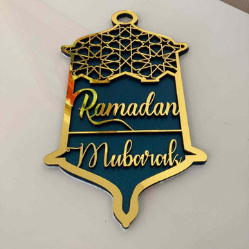 Ramadan Mubarak & Eid Mubarak Sign Wooden Islamic Gift Islamic Wall Art - Islamic Wall Art Store