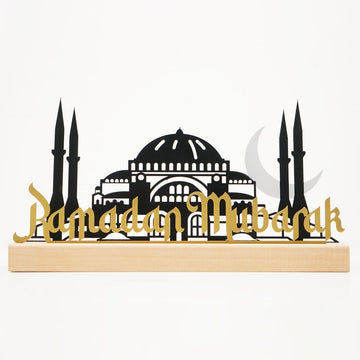 Ramadan Mubarak Hagia Sophia & Mosque Islamic Gift Table Art - Islamic Wall Art Store