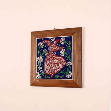 Whirling Darwish Hand Painted Islamic Iznik Tile Wall Art - Islamic Wall Art Store