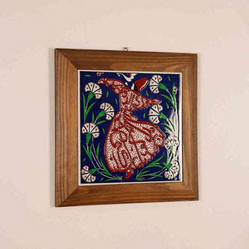 Whirling Darwish Hand Painted Islamic Iznik Tile Wall Art - Islamic Wall Art Store